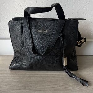 Kate Spade Black leather Textured Satchel